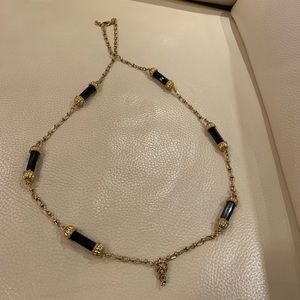 C Wonder Authentic Black & Gold Chain Necklace